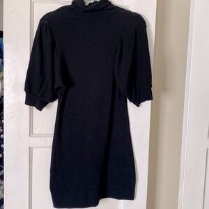 Black turtle neck sweater dress, S